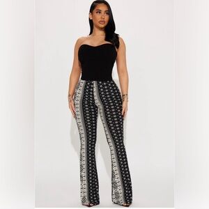Good Life Flare Pants-Black Combo